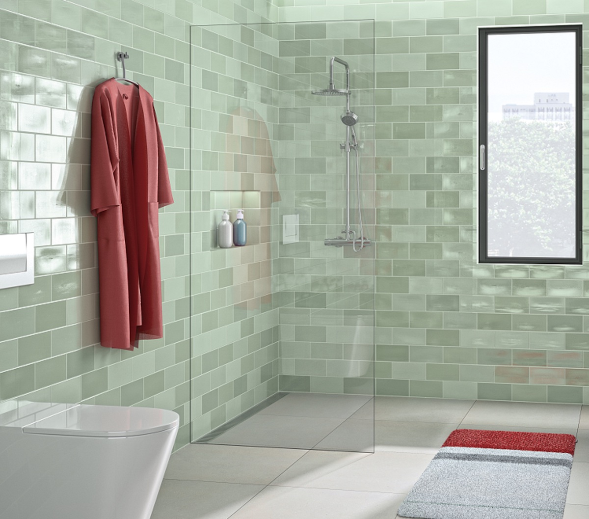 FotoInspiratie voor de badkamerwanden: kleurrijke wandtegels en panelen